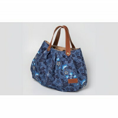 【ふるさと納税】「琉球帆布」アートパンプキンバッグ ふくふくシークヮーサー - 8号帆布 琉球紅型 人気 紅型作家 宮城守男 おしゃれ レディース ファッション お出かけ かばん 鞄 手仕事 手づくり ハンドメイド 琉球帆布 伝統技術 沖縄県 八重瀬町【価格改定】 サムネイル2