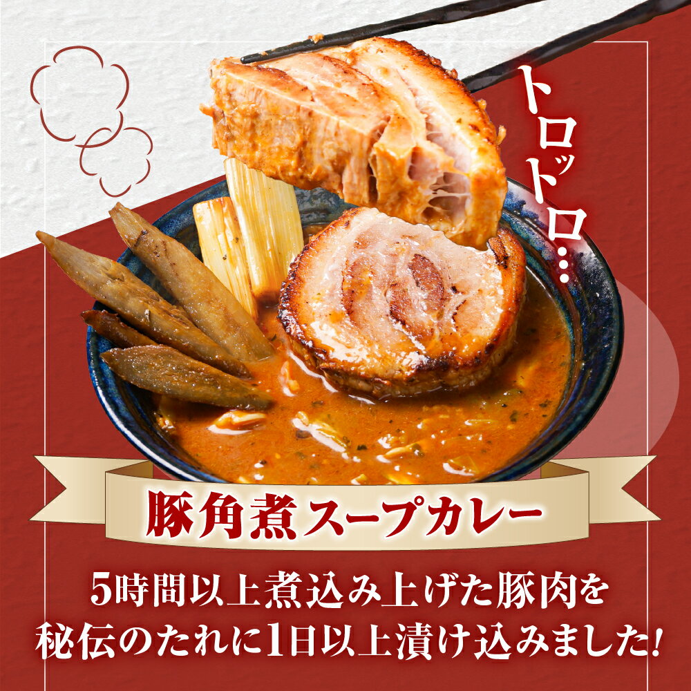 【ふるさと納税】 豚 角煮 スープカレー 600g×2個 2～4人前 奥芝商店 トロトロ 豚角煮 豚肉 ポーク カレー パウチ グルメ ご当地 お取り寄せ 専門店の味 レトルト 人気 冷凍 ギフト プレゼント 贈答 贈り物 北海道 札幌市 - 画像3