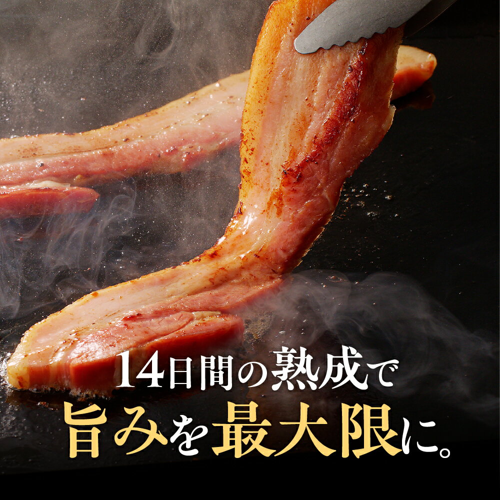 【ふるさと納税】 塩びき 熟成 ベーコン 700g 350g×2 パック 冷蔵 化粧箱 ギフト 贈答 お返し お祝い 肉 加工品 おつまみ お取り寄せ 10000円 北海道 札幌市 - 画像2