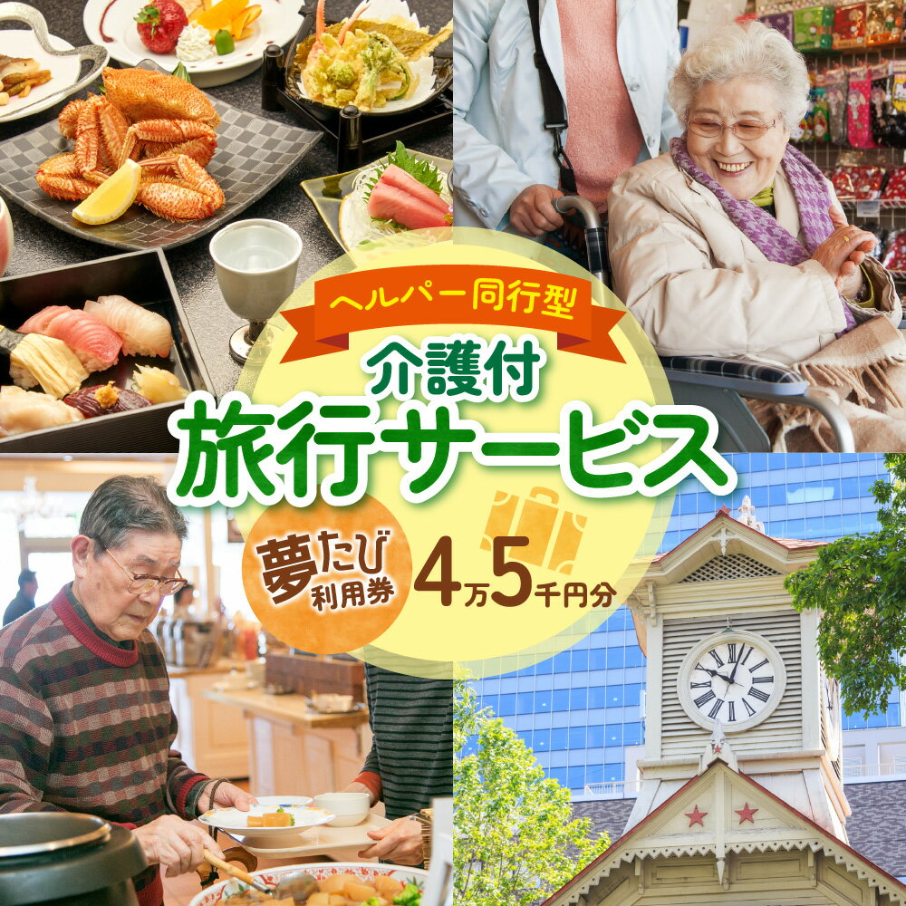 ヘルパー同行 介護付き 旅行 サービス 利用券 45,000円分 夢たび 観光 宿泊 チケット クーポン 旅行券 宿泊券 北海道 札幌市