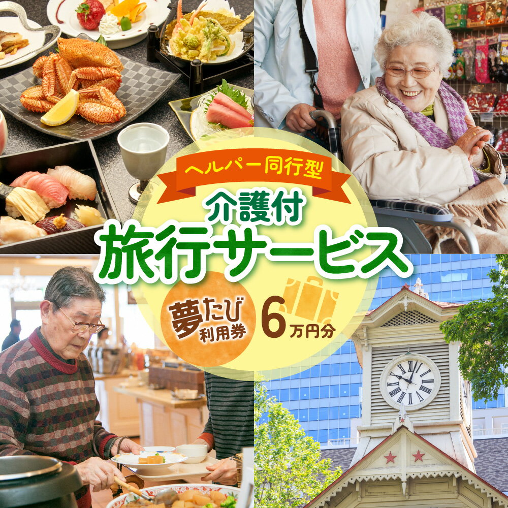 ヘルパー同行 介護付き 旅行 サービス 利用券 60,000円分 夢たび 観光 宿泊 チケット クーポン 旅行券 宿泊券 北海道 札幌市