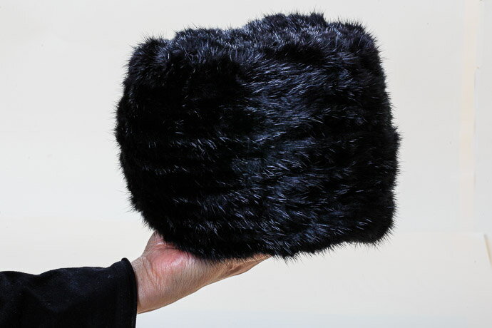 【ふるさと納税】ブラックミンク ヤーン帽子 サムネイル2