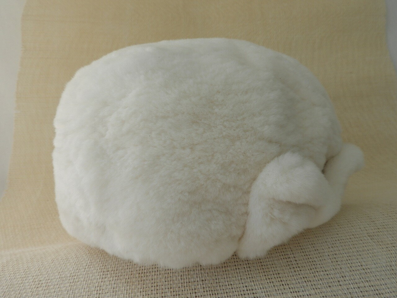 【ふるさと納税】プラクトミンク ベレー帽（リボン付き）ホワイト サムネイル3