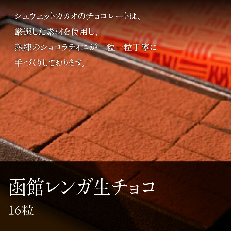 【ふるさと納税】シュウェット カカオ 函館レンガ生チョコ 16粒 生チョコ お菓子 洋菓子 西洋菓子 スイーツ チョコレート専門店 贈り物 手土産 プレゼント バレンタイン 冷凍 お取り寄せ 北海道 函館市 送料無料 - 画像2