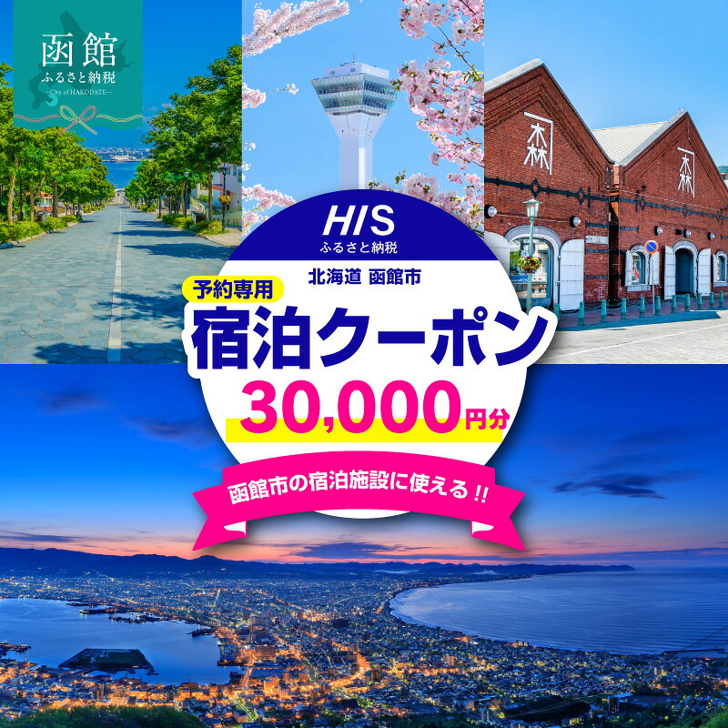 北海道 函館市 HISふるさと納税宿泊予約専用 クーポン 30,000円分 クーポンコード 温泉 グルメ 夜景 観光 旅行 ホテル 旅館 トラベル チケット 家族 カップル 宿泊 予約 おすすめ 父の日 母の日 記念日 旅行券 宿泊券