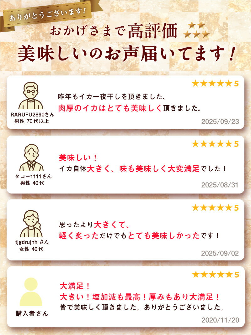 【ふるさと納税】イチヨ水産 一夜干しいか 選べる 内容量 1枚 2枚 3枚 函館産 ふっくら 厚身 一夜干 イカ焼き 天ぷら 焼く 函館名物 真いか マヨネーズ いか 干物 つまみ イカ天 冷凍 北海道 函館 送料無料 お取り寄せグルメ - 画像2