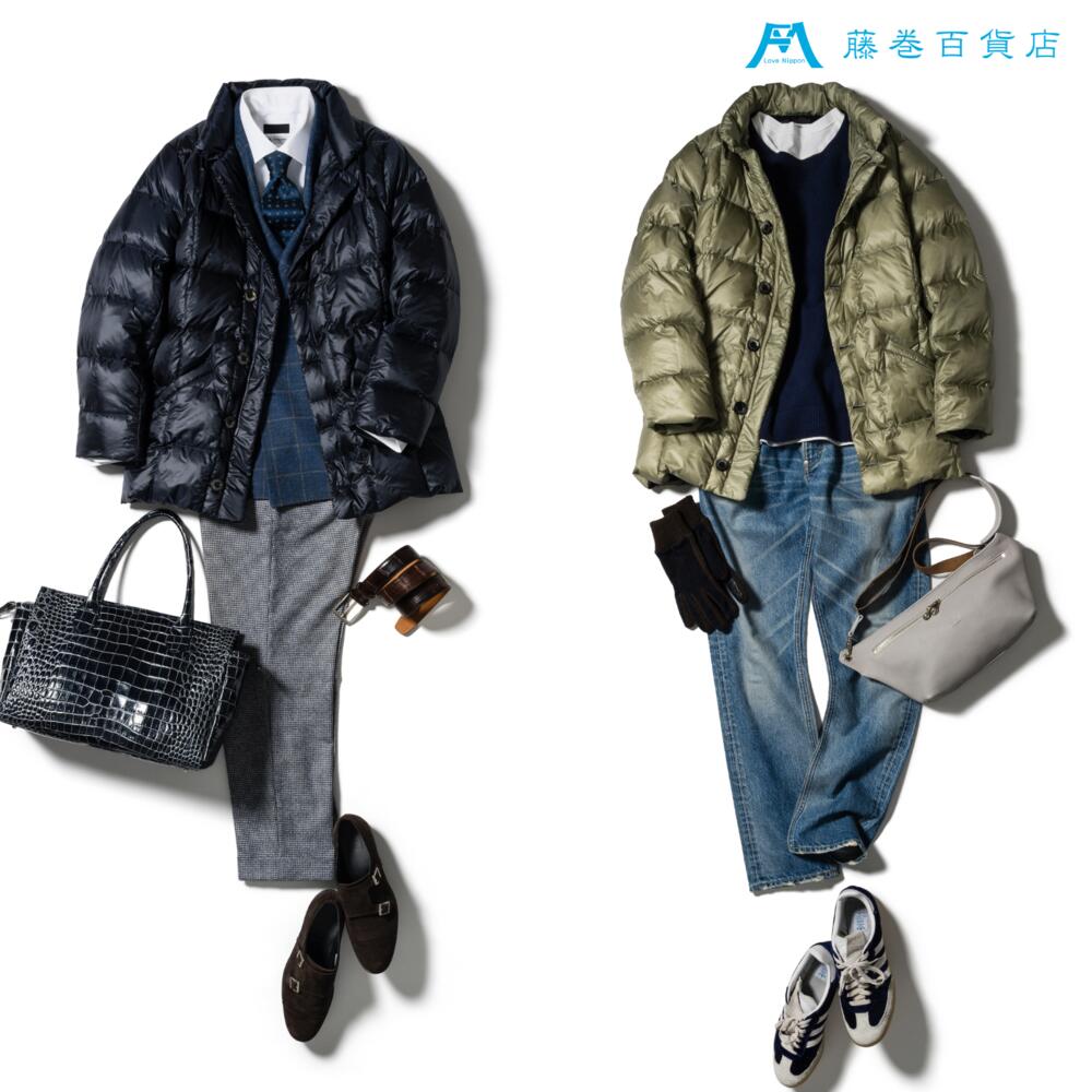 【ふるさと納税】《選べるサイズ》【藤巻百貨店】 HOKKAIDO DOWN×CENTENA （ネイビー） 北海道ダウンジャケット S～XLサイズ ダウン ジャケット メンズ レディース アウター コンパクト 超軽量 羽毛 フードなし 上着 服 北海道 小樽市 送料無料 サムネイル2