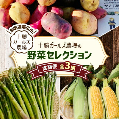 【発送月固定定期便】直送!【北海道の定番便】十勝ガールズ農場の野菜セレクション全3回_ やさい 野菜 旬の野菜 グリーンアスパラガス とうもろこし 新じゃが 旬の野菜定期便 産地直送 北海道 帯広市 送料無料 【配送不可地域：離島】【4012917】