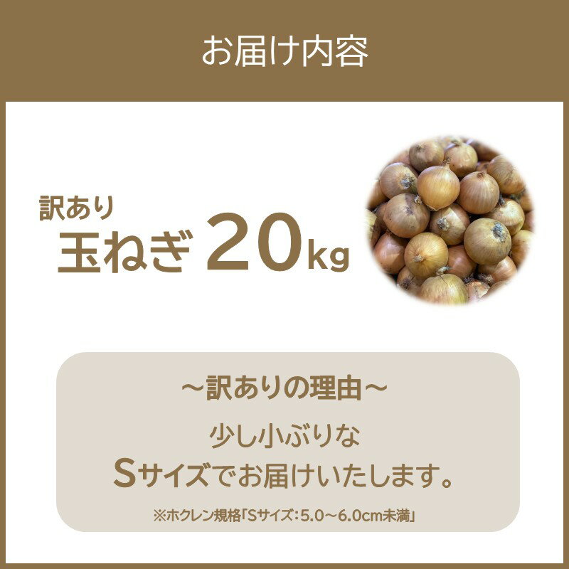 【ふるさと納税】＼3/23で受付終了！／【訳アリ】玉ねぎ 20kg Sサイズ（ふるさと納税 訳あり 玉ねぎ 北海道） - 画像2