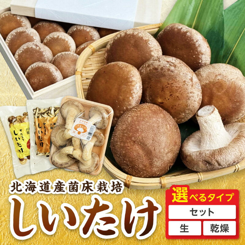 北海道産 菌床栽培 しいたけ 生しいたけ 乾しいたけ ( しいたけ 椎茸 シイタケ きのこ キノコ 乾燥 スライス 丸干し 選べる セット 回数 1回 3回 定期便 )