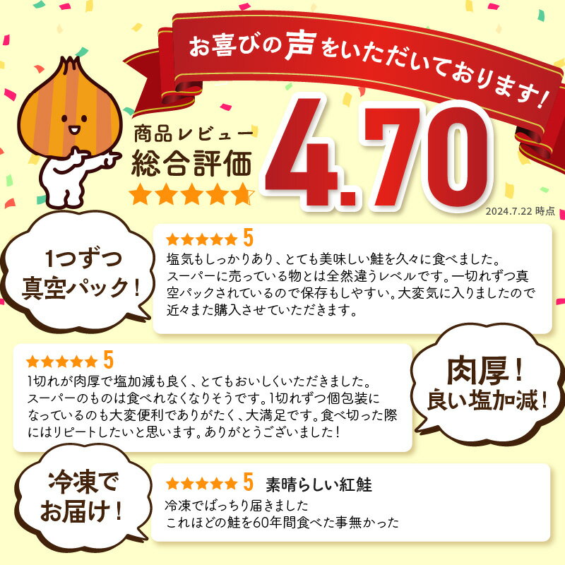 【ふるさと納税】【お歳暮】★12月配送可能★ミシン目入り真空 紅鮭半身姿切り身 1箱 約1kg 2箱 約2kg セット サムネイル2