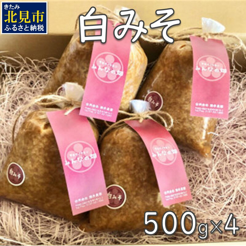 【予約：2025年7月から順次発送】白みそ 500g×4 ( 調味料 加工品 大豆 米みそ 白みそ 味噌 発酵食品 みそ 味噌汁 )