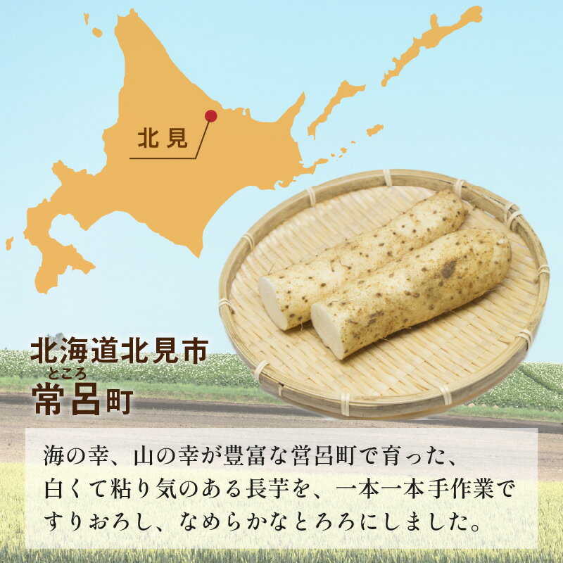 【ふるさと納税】【選べる内容量】ところのとろろ 3個入り 5個入り ( 長芋 長いも すりおろし 手作業 とろろ 3個 5個 選べる 数量限定 国産 とろろ蕎麦 ご飯 常呂 ) - 画像2