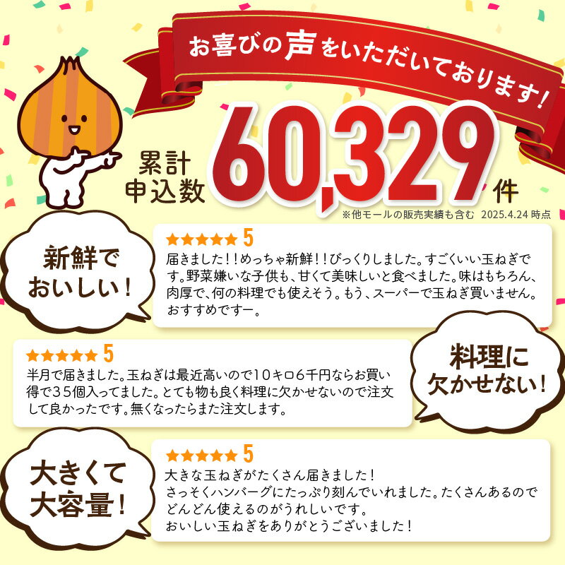 【ふるさと納税】【予約】【選べる発送月】日本一 生産量 玉ねぎ 信田農園 5kg 10kg Lサイズ サムネイル3