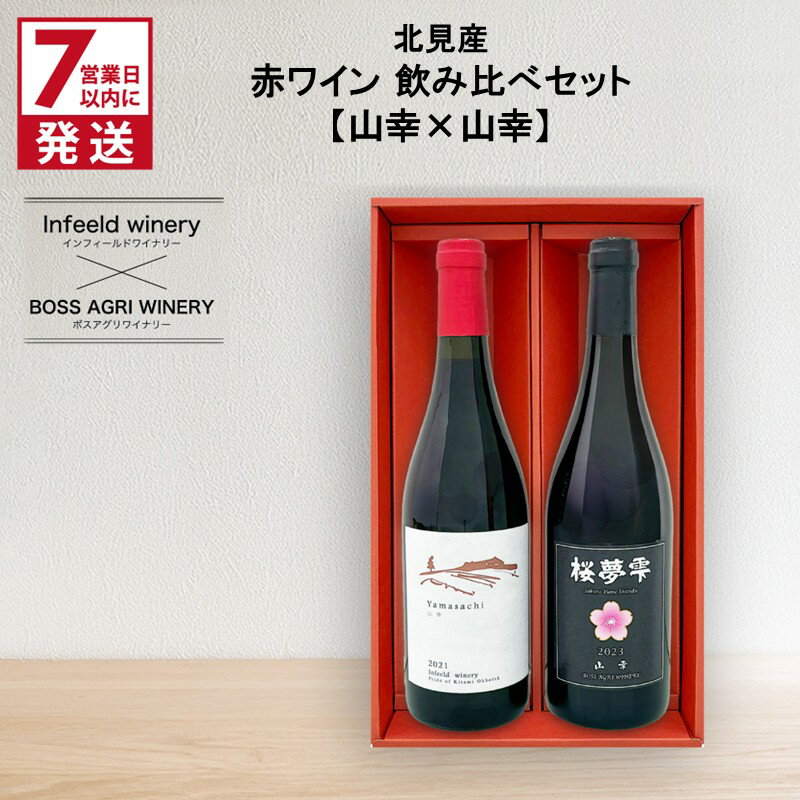 《7営業日以内に発送》北見産 赤ワイン 飲み比べセット（山幸×山幸） ( ワイン 赤ワイン セット 山幸 飲み比べ ギフト 贈り物 )