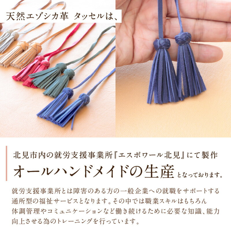 【ふるさと納税】【選べる】天然エゾシカ革 タッセル 1個 ( ふるさと納税 1000円 国産 手作り ハンドメイド チャーム エゾシカ 天然 エゾシカ革 革 キーリング バッグチャーム 縁起が良い 金運 厄除け ) サムネイル3