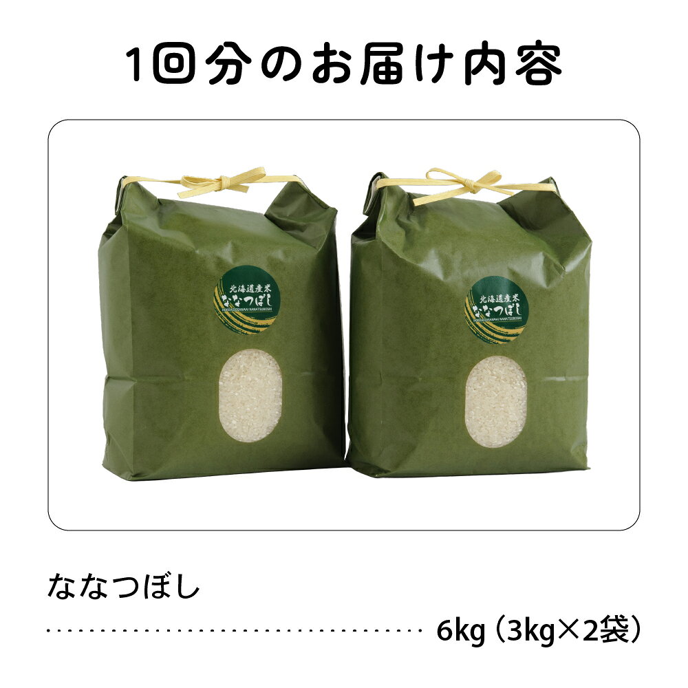 【ふるさと納税】お届け回数が選べる 北海道 留萌管内産 ななつぼし6kg（3kg×2）お米 ふるさと納税 米 北海道 特Aランク 精米 6kg 特A R004-001 - 画像2