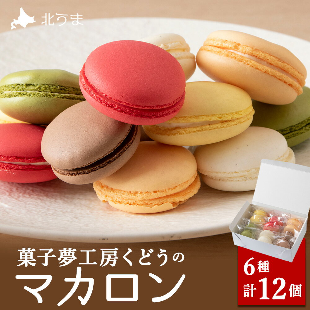 菓子夢工房 くどうのマカロン いちご、バニラ、チョコ、抹茶、オレンジ、レモン各2、計12個マカロン お菓子 スイーツ 洋菓子 セット 北海道ふるさと納税 稚内 【配送不可地域：離島・沖縄県】