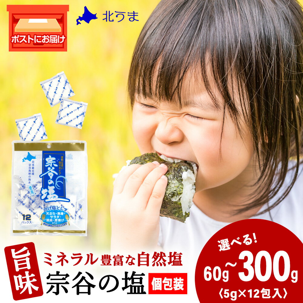 宗谷の塩 選べる60g〜300g 1袋5g×12パック入り宗谷の塩 しお 塩 ミネラル にがり 自然塩 ナチュラル 調味料 小分け 個包装 北海道ふるさと納税 稚内 【配送不可地域：離島・沖縄県】