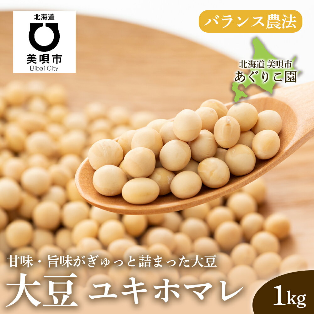 【バランス農法】農薬や肥料を使わずに育てた大豆 ユキホマレ 1kg 大豆 豆 野菜 北海道ふるさと納税 美唄 ふるさと納税 北海道