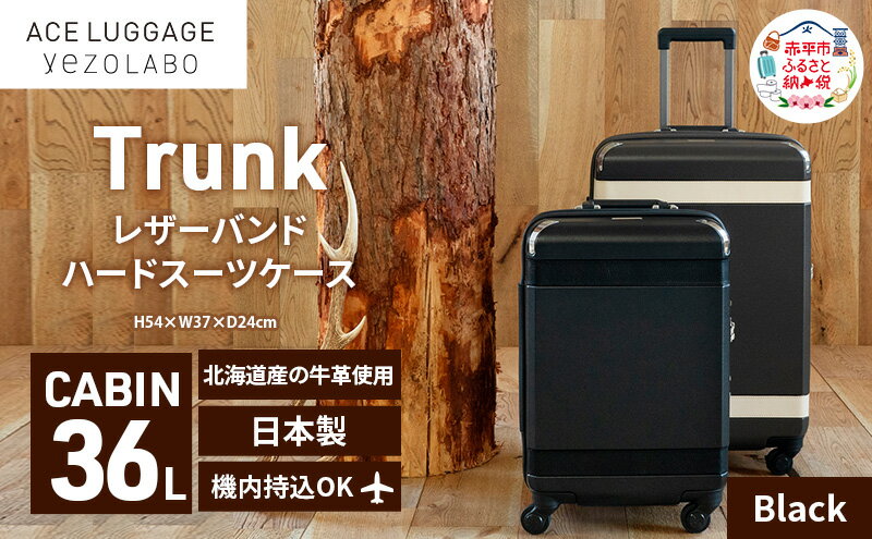 【ふるさと納税】Trunk レザーバンドハード スーツケース_No.5800177 ブラック 36L キャリーバッグ 旅行バッグ 旅行 海外旅行 旅行用品 日本製 キャリーケース 旅 キャリー かばん バッグ 国産 北海道 赤平市　お届け：【出荷不可期間】11月25日～翌年1月6日まで サムネイル2