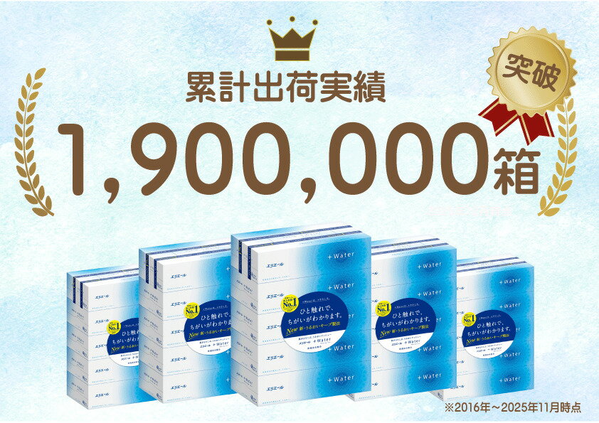 【ふるさと納税】エリエール ＋Water 180組 ティッシュペーパー 箱 【選べる内容量 5箱 25箱 50箱 回数 定期便 単品】ティッシュ 日用品 生活必需品 やわらか 保湿成分配合 まとめ買い 紙 防災 常備品 北海道 赤平市 2025_CP　お届け：準備でき次第順次出荷 - 画像3