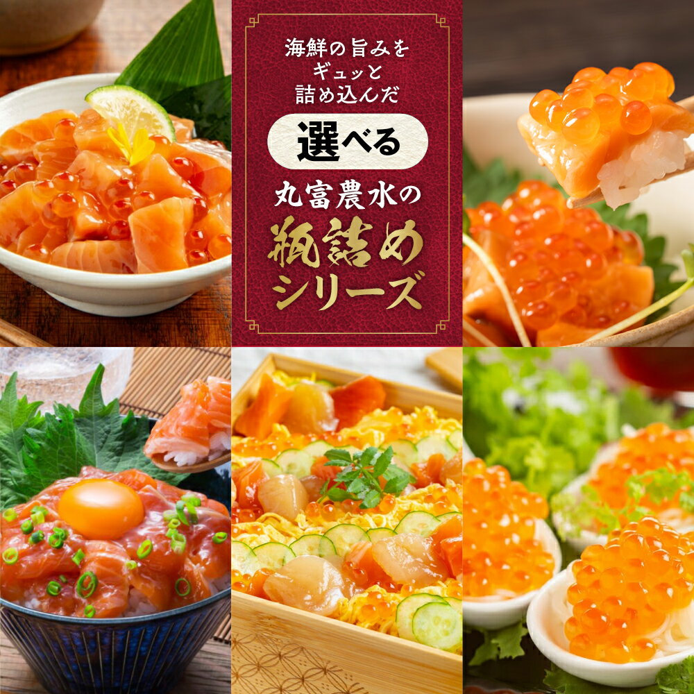 【ふるさと納税】丸富農水 瓶詰め シリーズ 選べる | 北海道 鮭親子漬け いくら 醤油漬け 漬けサーモン プレミアム 三味漬け いくら イクラ 鮭 さけ サーモン ホタテ 帆立 ほたて 定期便 サムネイル2