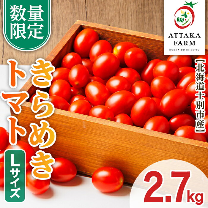 ＜特別栽培＞北海道士別市産 きらめきトマト Lサイズ (2.7kg) 【2026年7月以降順次発送】野菜 とまと トマト 新鮮 産地直送 甘い 完熟 リコピン 北海道 北海道産 国産 旬 【あったかふぁーむ】