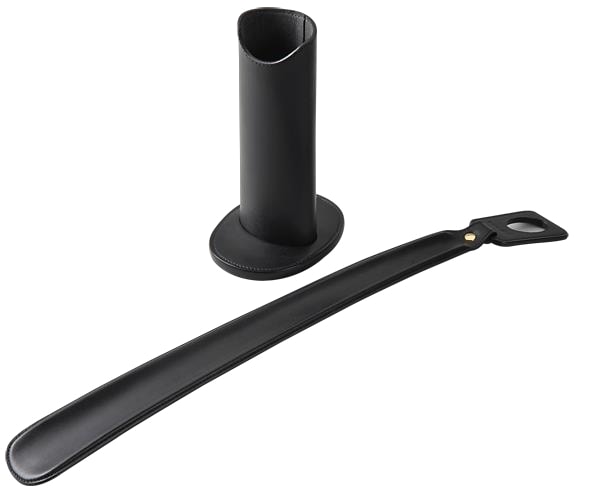 【ふるさと納税】 [SS-04] SOMES　SS-04　スタンド付き靴べら（ブラック）　革　革製品 レビューキャンペーン サムネイル3