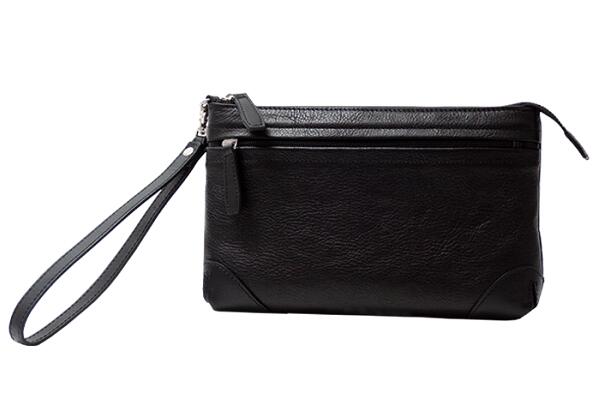 【ふるさと納税】 [TT-06] SOMES　TT-06 スリムポーチ（ブラック） 革　革製品　革鞄　革バッグ　鞄　バッグ　ポーチ [12260215] レビューキャンペーン サムネイル3