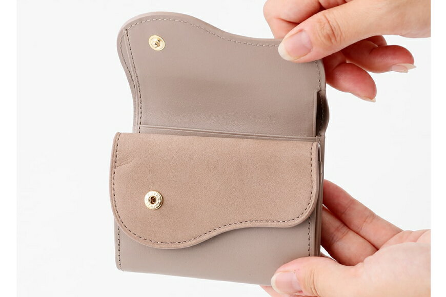 【ふるさと納税】 SOMES　SA-15　三つ折り財布　（グレージュ）[12260307] レビューキャンペーン サムネイル3