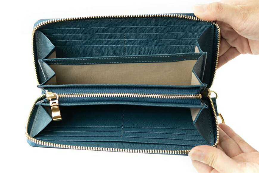 【ふるさと納税】 SOMES PT-71 ラウンド長財布 選べる色 アイボリー/ブルー/イエロー [ソメスサドル 北海道 砂川市 12260862] 財布 サイフ さいふ 革 レザー ラウンド ファスナー ラウンド 長財布 本皮 牛皮 サムネイル2