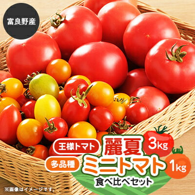 【2026年発送】王様トマト麗夏3kg&多品種ミニトマト1kg食べ比べセット【配送不可地域：離島】【1268499】