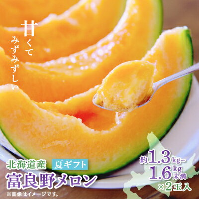 【2026年発送　先行予約】富良野メロン(赤肉)夏ギフト1.3kg～1.6kg未満2玉入_ メロン めろん 赤肉 果物 くだもの フルーツ ふるーつ 青果 ふらのメロン 富良野 北海道 産地直送 国産 人気 おすすめ 送料無料 お取り寄せ ギフト 贈答 化粧箱 【1405303】