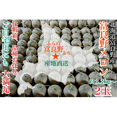 【2026年発送　先行予約】富良野メロン(赤肉)化粧箱と品種お任せ約1.6kg～2玉入【1405315】