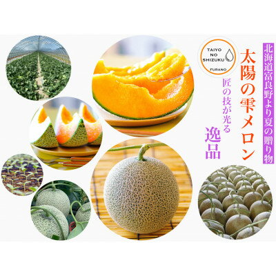 【ふるさと納税】【選べるサイズ/のし】富良野メロンTAIYO NO SHIZUKU 太陽の雫 /2玉入_ メロン フルーツ 果物 くだもの 人気 富良野メロン 北海道 赤肉 秀品 おすすめ 送料無料 贈答 ギフト 2玉 富良野 太陽の雫 【G1405408】 サムネイル3