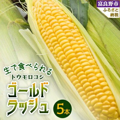 2026年先行予約　生で食べられるトウモウロコシ　ゴールドラッシュ 5本入り_ とうもろこし トウモロコシ コーン ゴールドラッシュ 国産 北海道産 富良野 生 朝どれ 産地直送 冷蔵 高糖度 贈答 ギフト 限定 【配送不可地域：離島】【1483617】