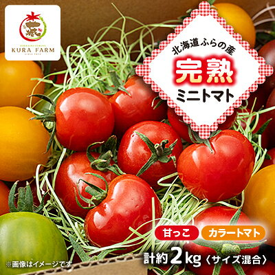 【先行予約　2026年発送】北海道ふらの産　完熟ミニトマト〈甘っこ・カラートマト〉約2kgサイズ混合【配送不可地域：離島】【1505752】