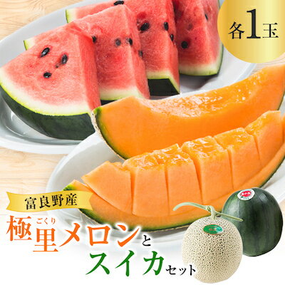【先行予約　2026年発送】極里メロンとスイカセット_ メロン すいか 西瓜 セット 詰合せ 果物 くだもの フルーツ 北海道 富良野 贈答 ギフト 送料無料 お取り寄せ 人気 おすすめ 極里メロン 【1269857】