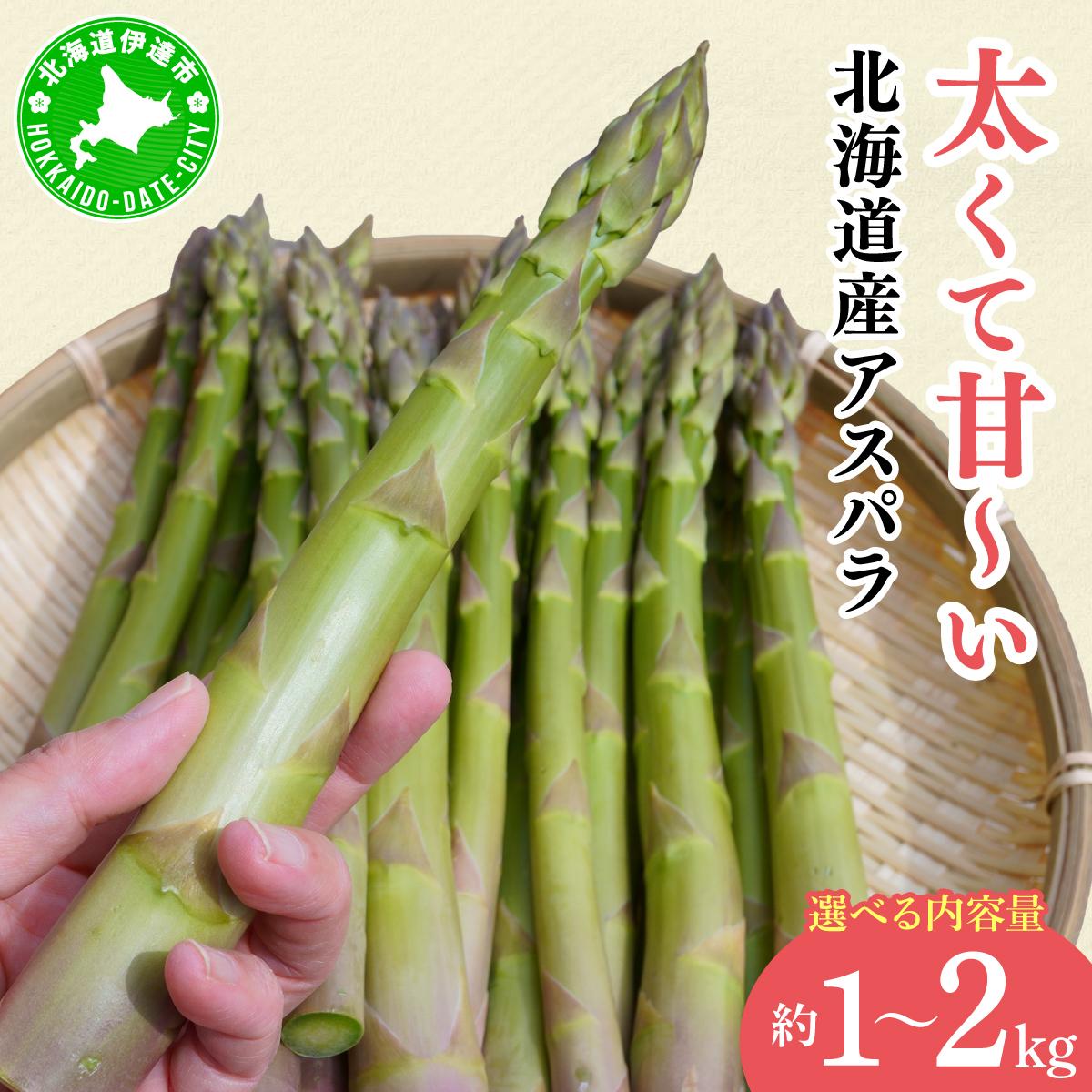 【2026年先行予約】＜選べる容量＞太くてあまーい 北海道産 春芽 アスパラ (約1〜2kg／LL中心＋3L・L混合) 先行予約 新鮮 採れたて直送 旬 野菜 あすぱら 農家直送 北海道