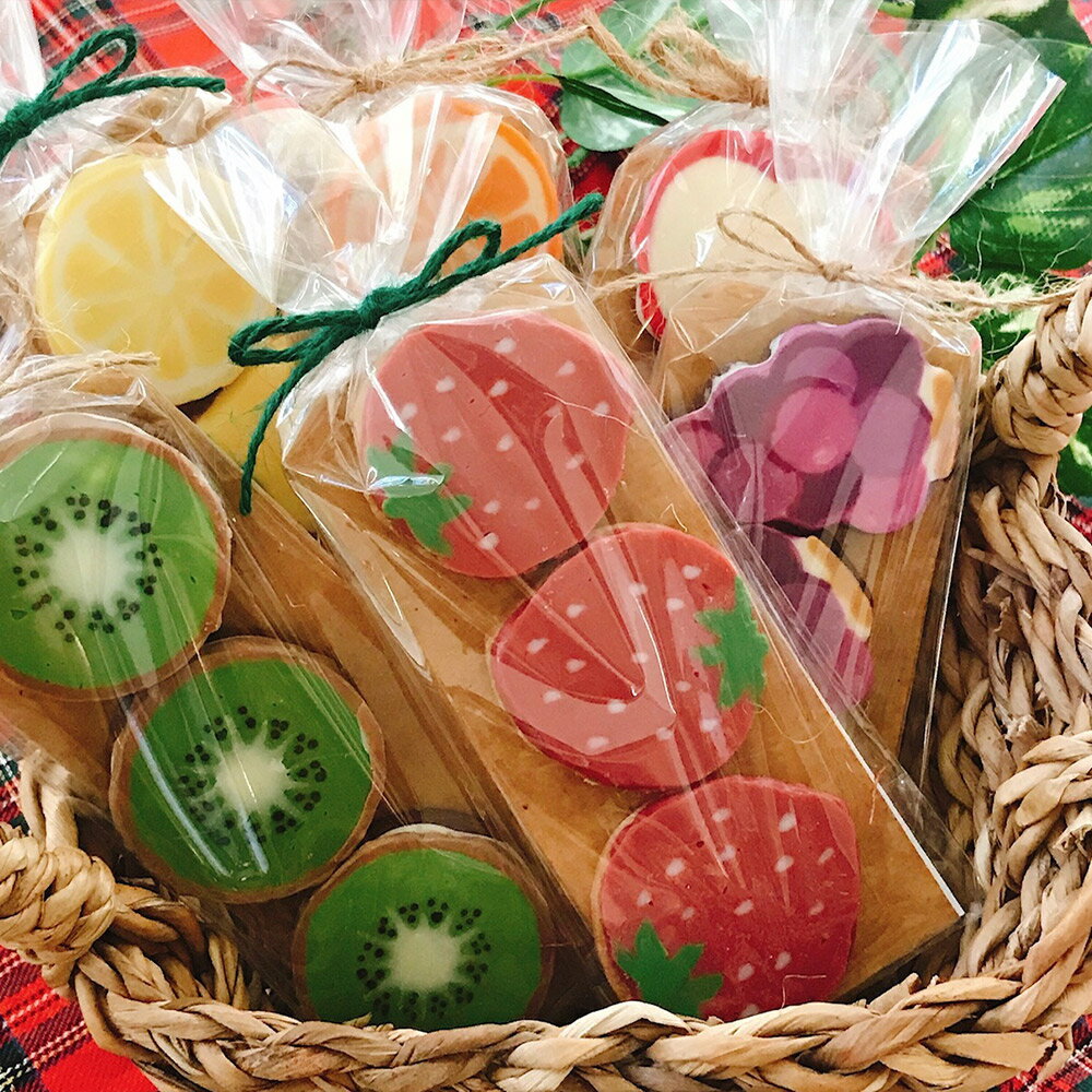 【ふるさと納税】スイーツ 洋菓子 ギフト　デコチョコクッキー（フルーツバスケット）6種類×各3枚（18枚入）　石狩市 ふるさと納税 北海道 焼菓子 クッキー 洋菓子 スイーツ お菓子 おやつ セット 詰め合わせ お土産 贈り物 お取り寄せ 支援 - 画像3