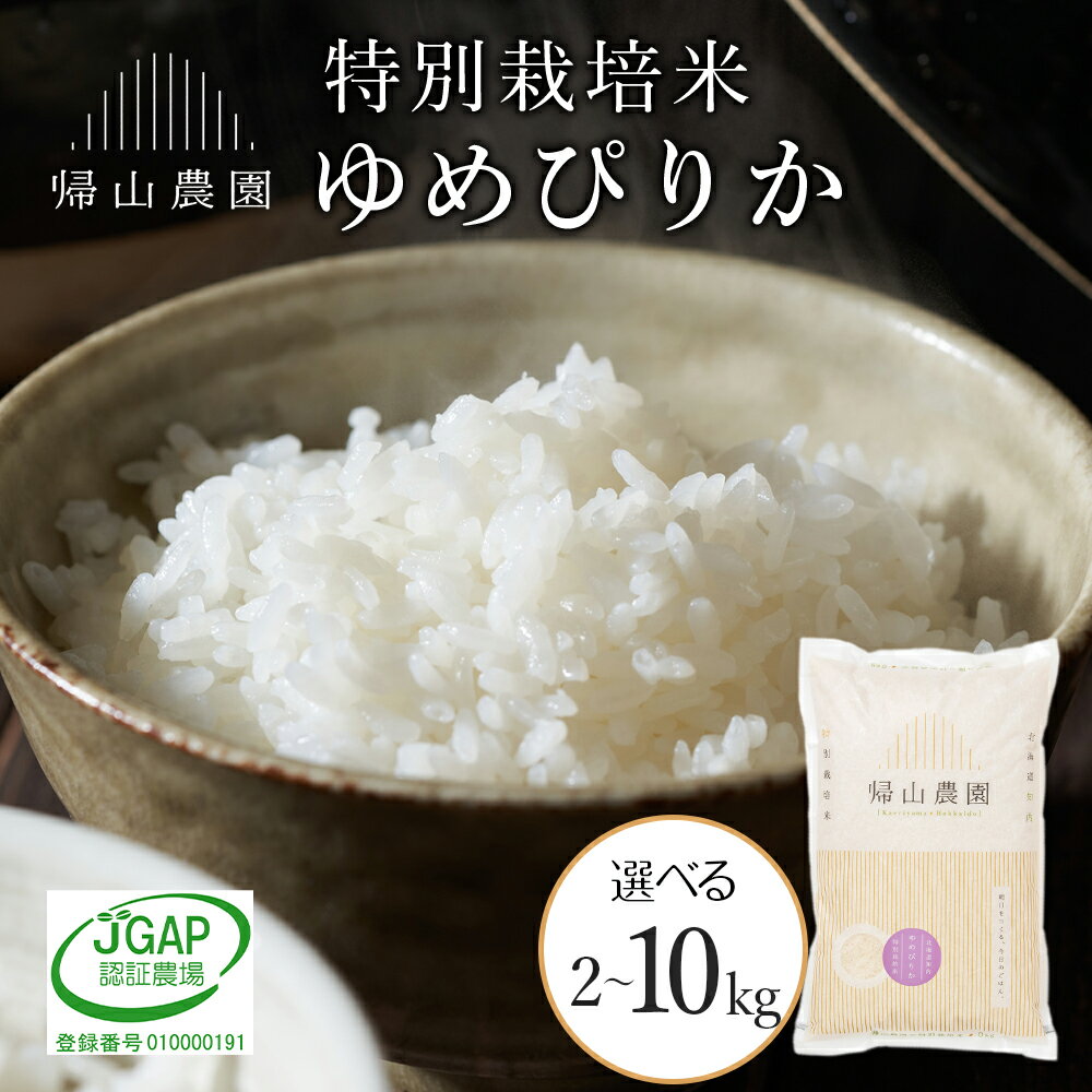 【令和7年産】 ゆめぴりか 選べる2kg〜10kg 訳ありも選べる 特別栽培米産地直送《帰山農園》知内町 ふるさと納税 米 こめ 北海道産お米 北海道米 美味しいお米 北海道産米 道産米 ふるさと納税 秋 旬