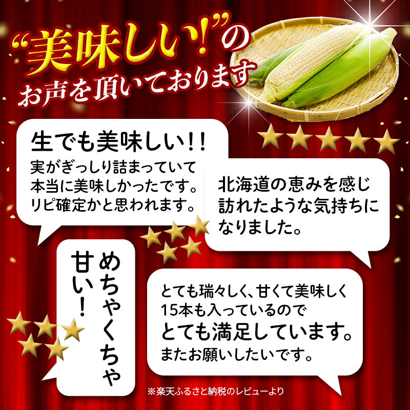 【ふるさと納税】【先行予約】【選べる容量】 10本・15本 白い とうもろこし ホワイトコーン L～2L 北海道森町産（2026年7月下旬～9月中旬までに順次お届け） 北海道産 森町産 トウモロコシ とうきび トウキビ 唐黍 野菜 やさい たっぷり 甘い 朝もぎ 期間限定 mr1-0874 サムネイル2