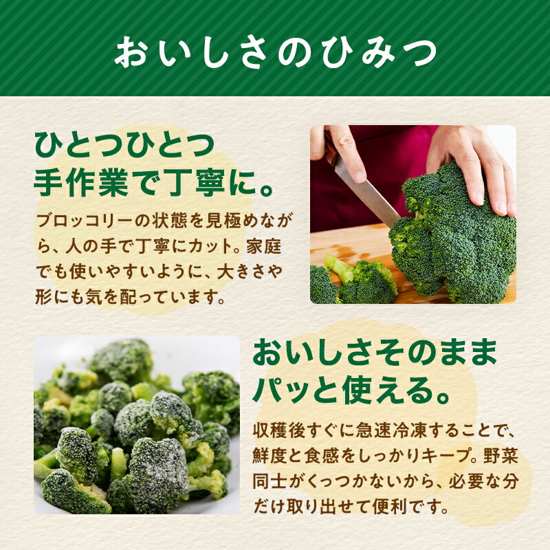 【ふるさと納税】 ＼選べる容量・定期便／ 小分け カット済み ブロッコリー 冷凍 1.2kg 2.4kg 北海道森町産 野菜 おかず お弁当 便利 小分け カット済み ブロッコリー 冷凍 mr1-1003 - 画像3