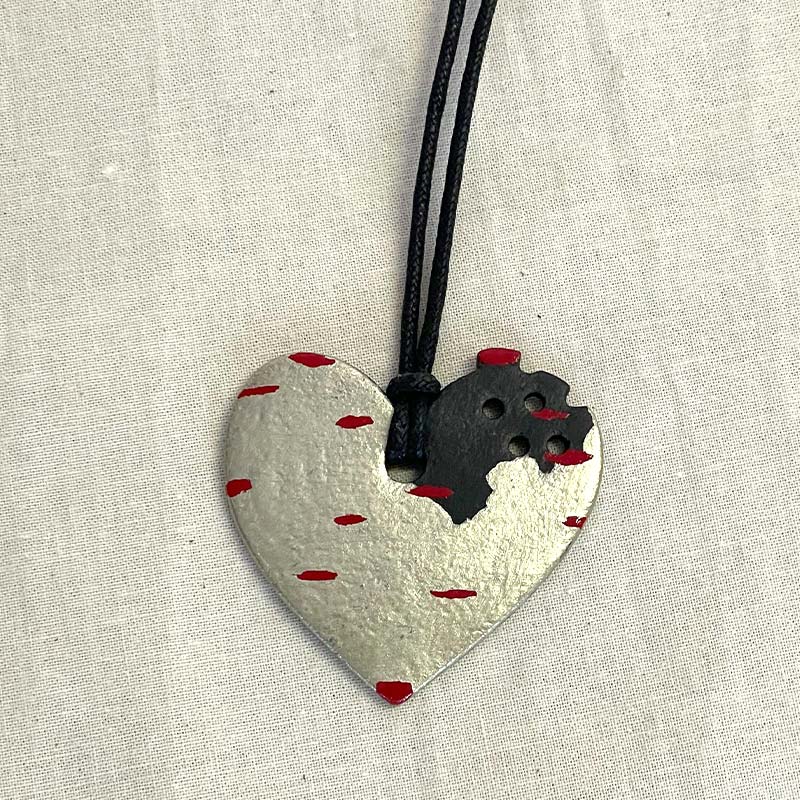 【ふるさと納税】オリジナルペンダント ハート大 陶磁器 工芸品 森町 北海道 mr1-1023 サムネイル2