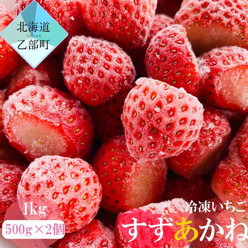 ＜山科農園の冷凍すずあかね　1kg＞甘酸っぱさが魅力の冷凍いちご 北海道 乙部町産 冷凍 いちご すずあかね 1kg 甘酸っぱい 爽やかな味わい 夏いちご 北海道産 山科農園 ジャム スムージー 削りいちご