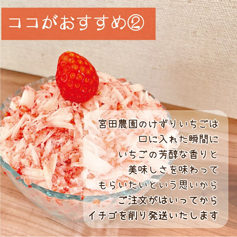 【ふるさと納税】＜けずりいちご　80g×5パック＞乙部町宮田農園のすずあかねを使用 　いちご　冷凍いちご　フローズンデザート　練乳 サムネイル3
