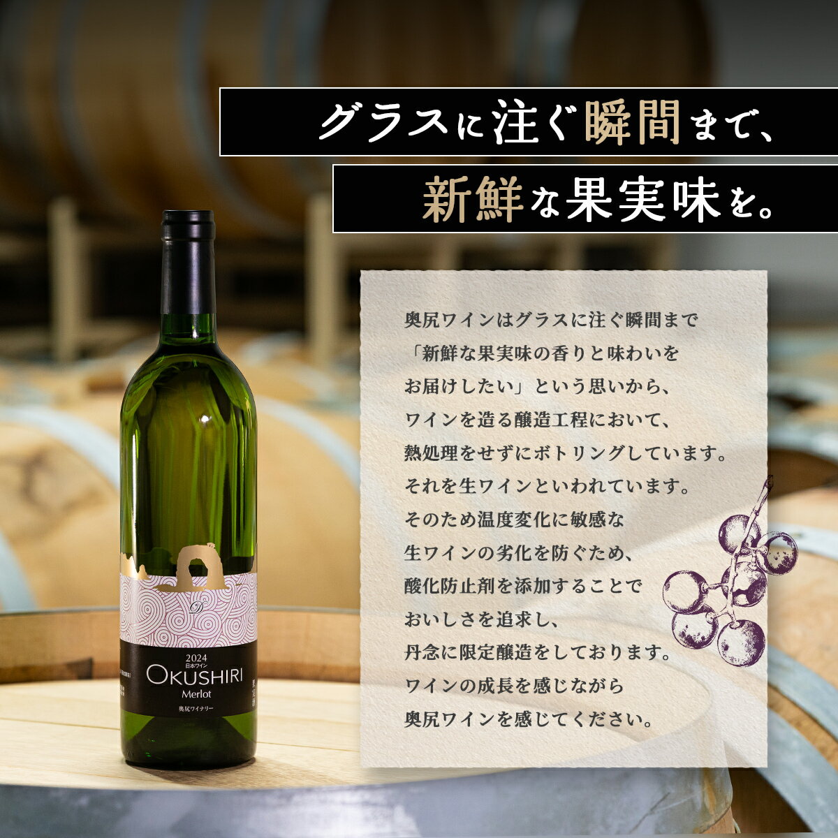 【ふるさと納税】奥尻ワインメルロー（白）750ml 【 ふるさと納税 人気 おすすめ ランキング ワイン わいん 奥尻ワイン 白ワイン メルロー 白 アルコール 北海道 奥尻町 送料無料 】 OKUM016 サムネイル3