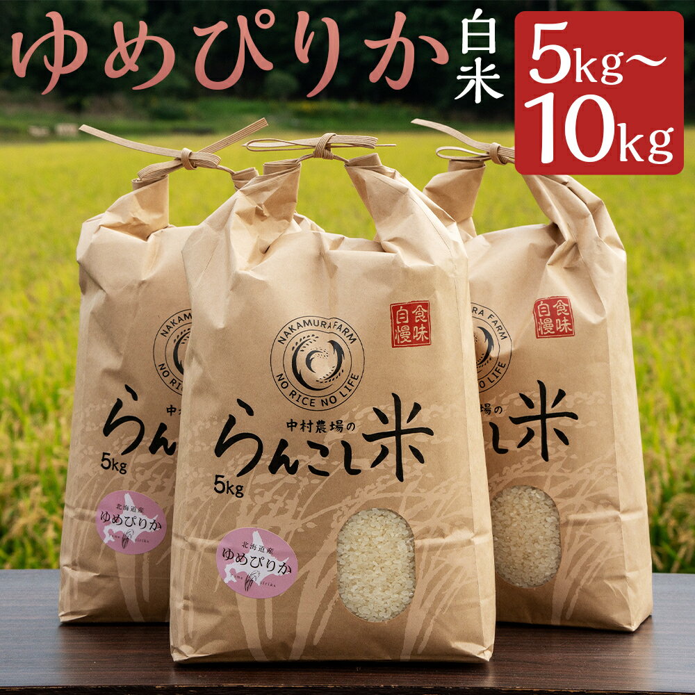 【令和7年産】らんこし産 ゆめぴりか 白米 【中村農場】 5kg/10kg 選べる内容量 精米 お米 令和7年産 蘭越町産 北海道産 送料無料 【10kg：2025年10月上旬～2026年7月下旬発送予定】
