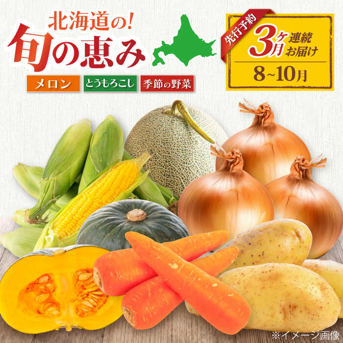 【2026年8月中旬以降順次発送】【全3回定期便】旬の恵み 3品目《喜茂別町》【ニセコビュープラザ直売会協同組合】 メロン とうもろこし トウモロコシ コーン じゃがいも ジャガイモ かぼちゃ 夏野菜 秋野菜 先行予約 北海道 [AJAH003] 47000 47000円